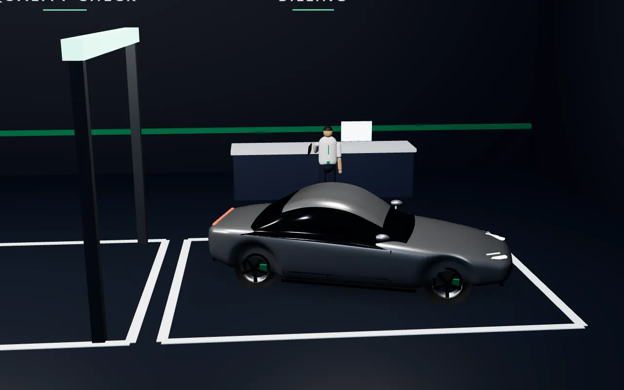 Stage 8, Invoice and payment: an illustration of the scene with the sample vehicle.