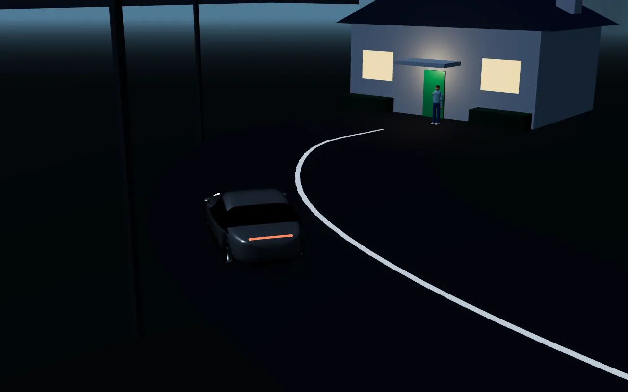 Stage 9, Delivery: an illustration of the scene with the sample vehicle.
